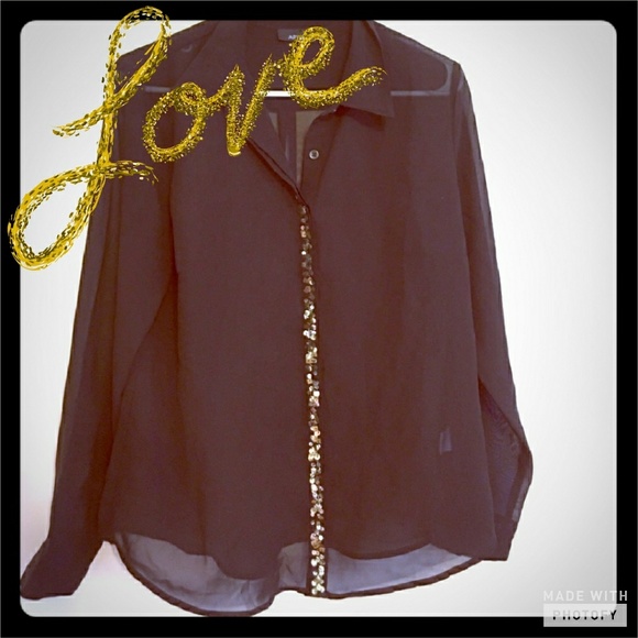 Black sheer top - Picture 1 of 4