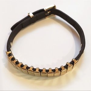 Michael Kors Leather Black and Gold Bracelet Michael Kors Leather Black and Gold Bracelet