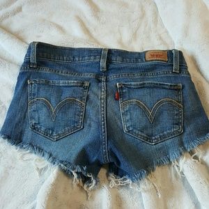 Levi's Too Super low Cutoff Jean Shorts Levi's Too Super low Cutoff Jean Shorts