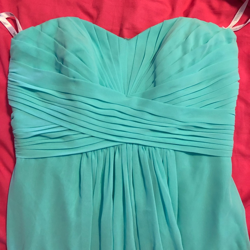Long mint blue homecoming/prom dress