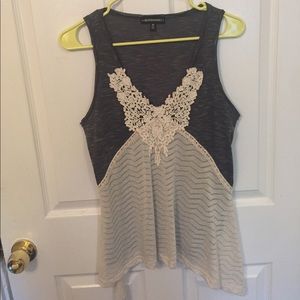 Grey and white tank top