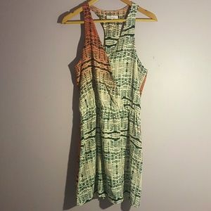 Parker printed silk wrap dress sz L
