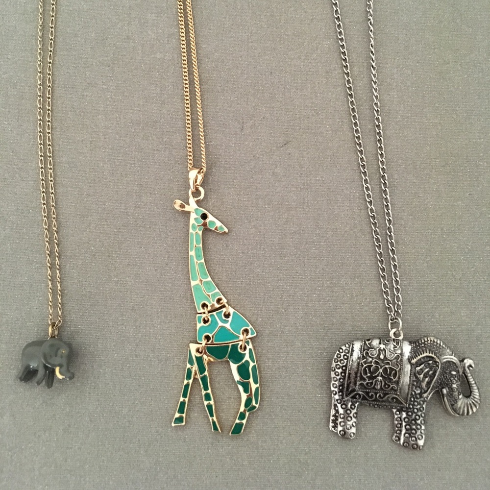 J.Crew Elephant Necklace (plus two other)