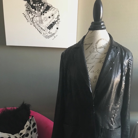 [SOLD] Rachel Zoe Sequin Blazer Size L - Picture 1 of 5