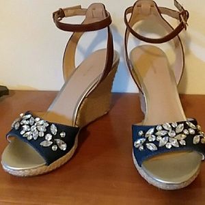 Blue Jeweled Liz Claiborne Wedges