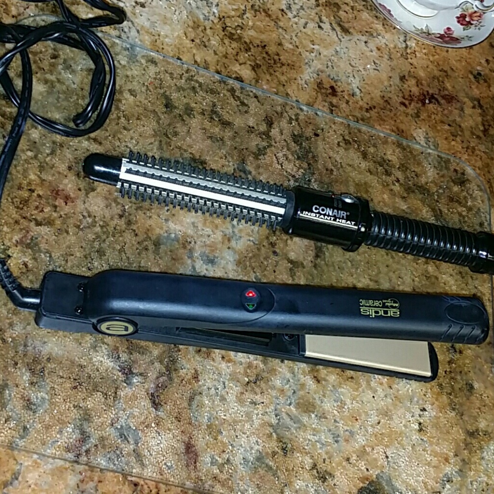 Andis straightener and conair frizz removing brush