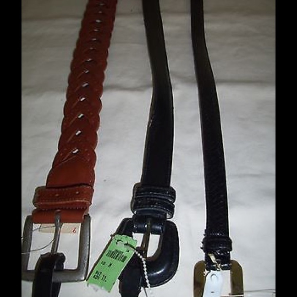Women’s Genuine Leather Belts, Lot of 3, Sz M, New