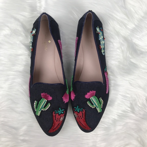 Kate Spade New York Saville Indigo Denim Flats. - Picture 2 of 8