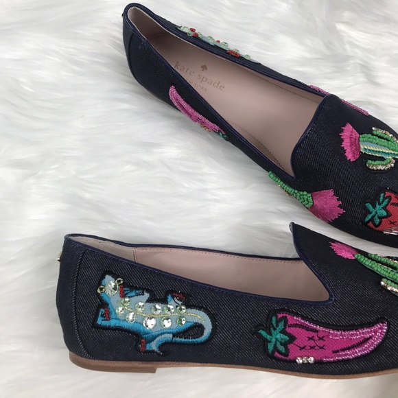 Kate Spade New York Saville Indigo Denim Flats. - Picture 6 of 8