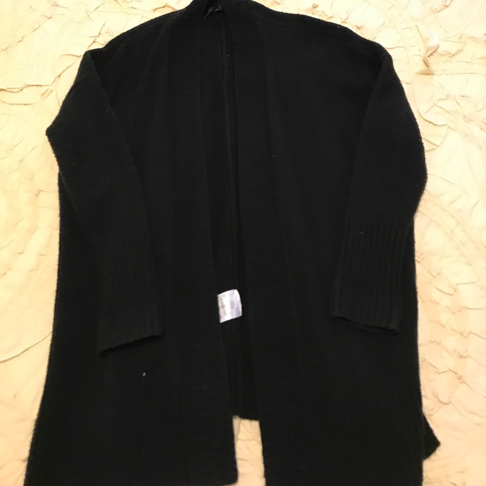 Merino Wool Split-Side Open Cardigan