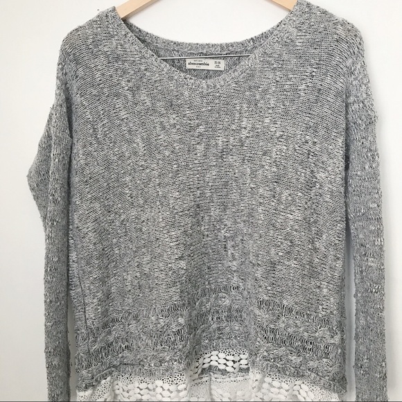 Abercrombie gray knit sweater - Picture 2 of 4
