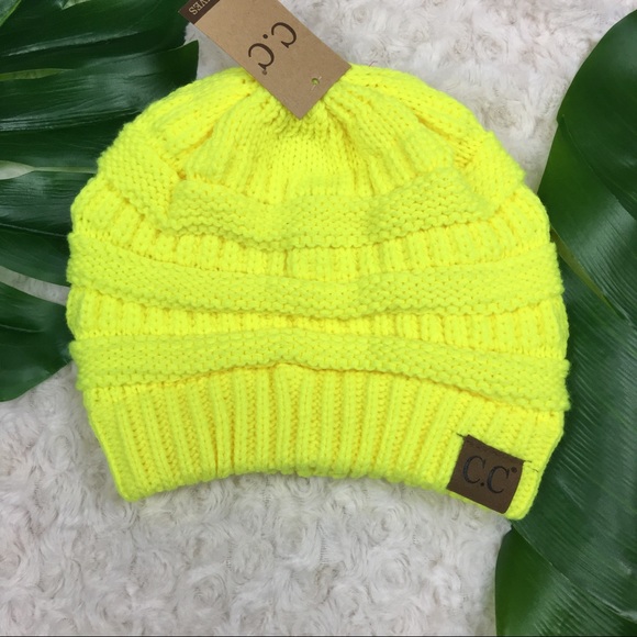 Accessories - C.C Beanie In Neon Yellow
