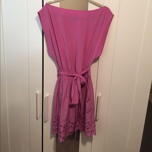 Robert Rodriguez pink silk dress with pockets