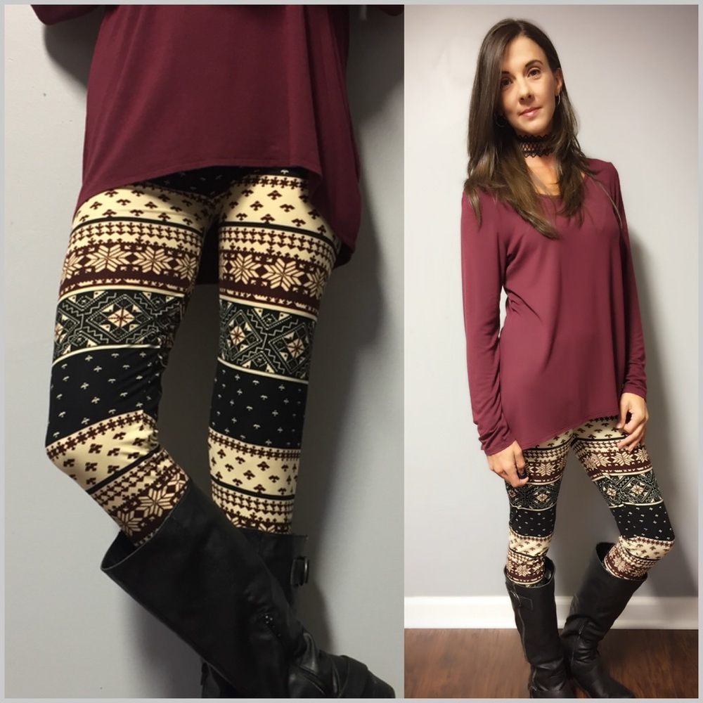 Raspberry Frost Print Leggings - Picture 3 of 6
