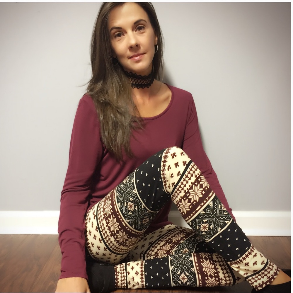 Raspberry Frost Print Leggings - Picture 2 of 6