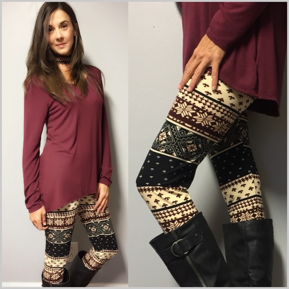 Pants - Raspberry Frost Print Leggings
