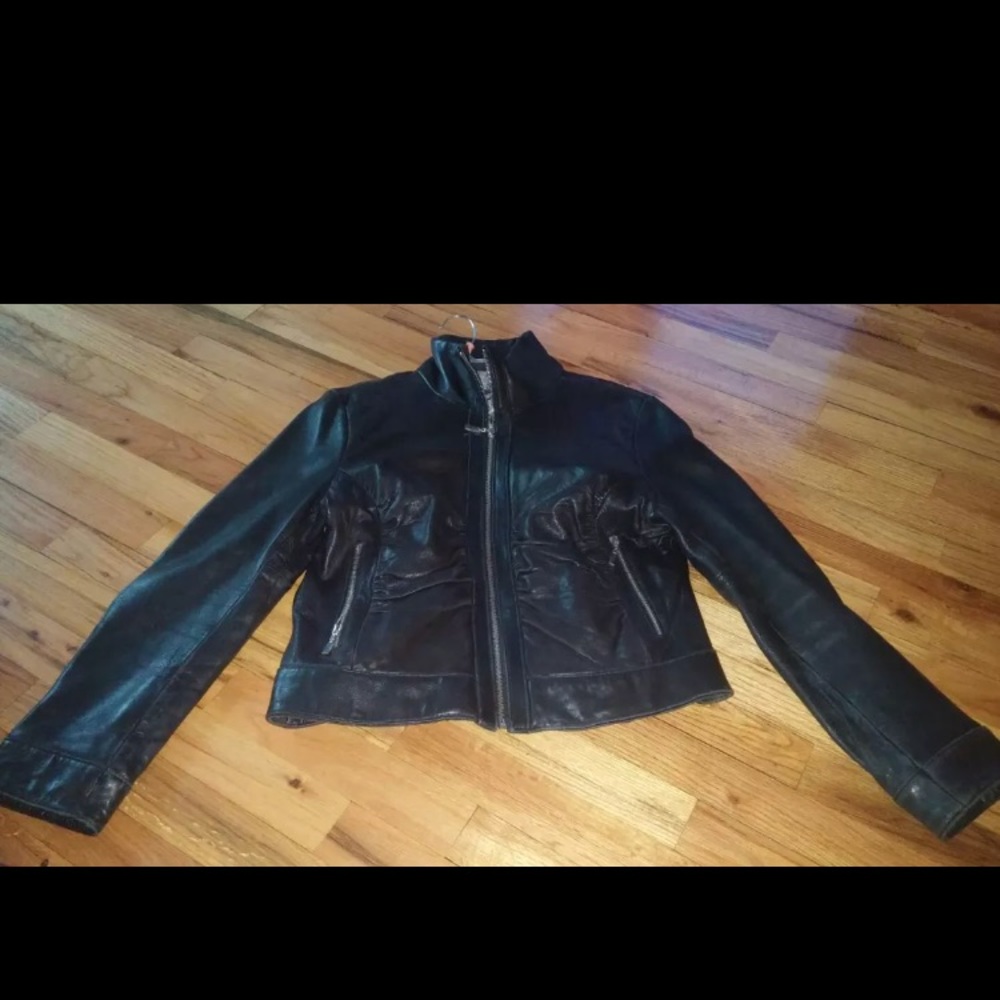 Black leather jacket