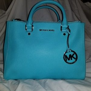 Michael Kors aquamarine Satchel strap for crossbdy