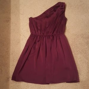 Purple one shoulder dress
