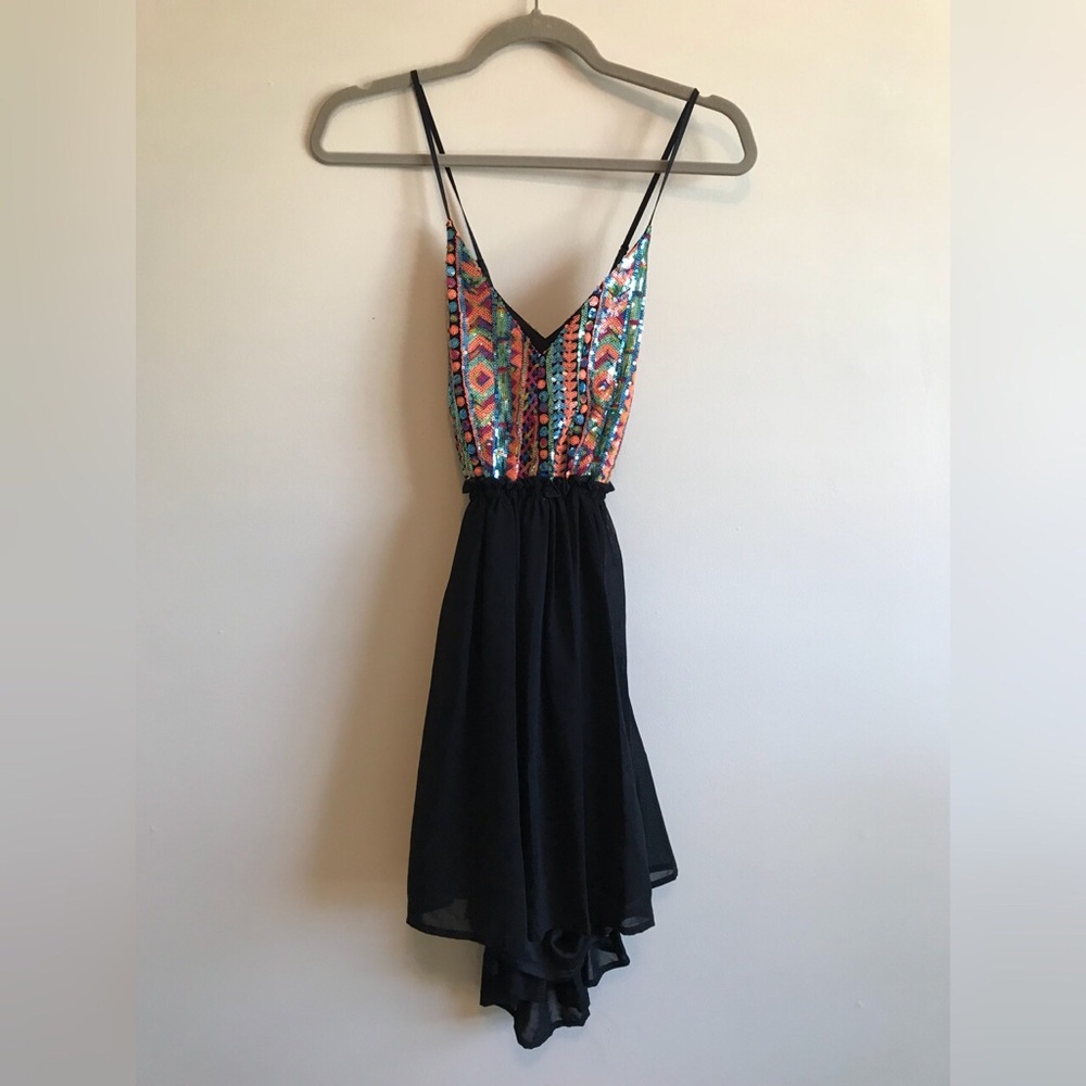 Mini Sequin Dress with Open Back
