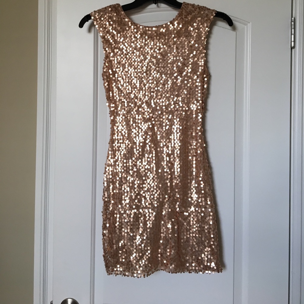 Gold/Rose Gold stretchy dress