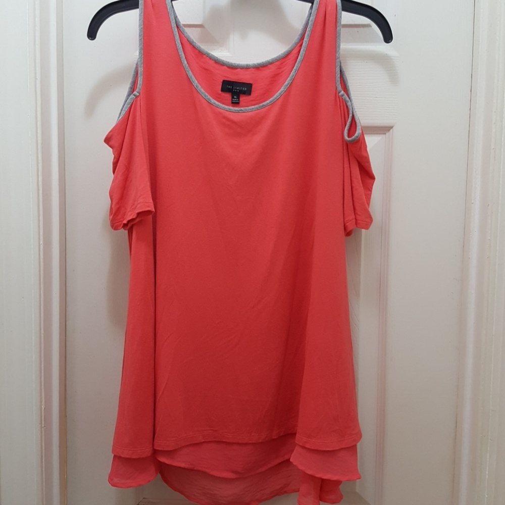 NWOT coral cold shoulder top