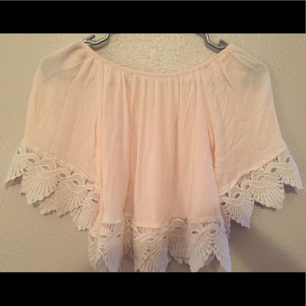 Off white crop top off shoulder