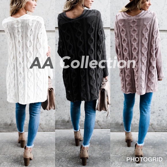 Oversized loose fit sweater DARK OLIVE,Mauve, sold - Picture 6 of 7