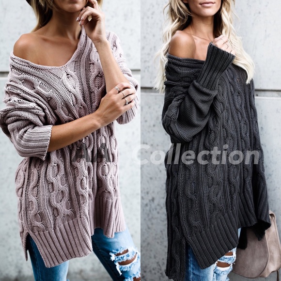 Oversized loose fit sweater DARK OLIVE,Mauve, sold - Picture 5 of 7