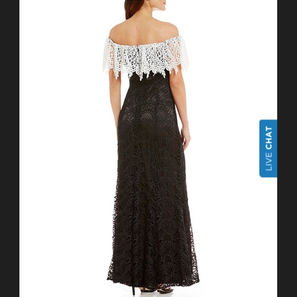 NWT Tahari ASL Off-The-Shoulder Lace Gown - Picture 2 of 6