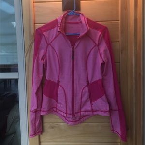 Zella pink/white striped zip up size small Zella pink/white striped zip up size small