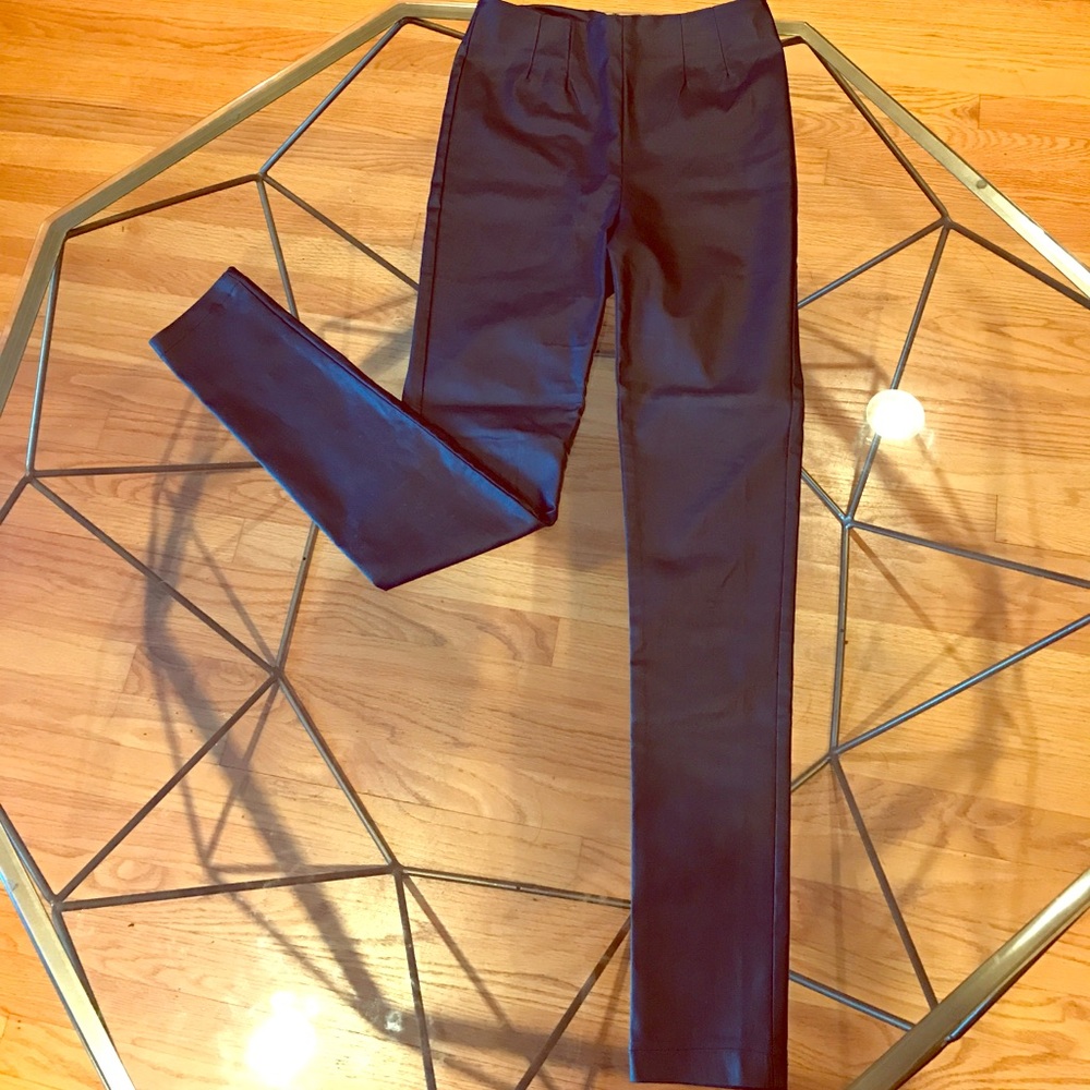 Navy Faux Leather Leggings