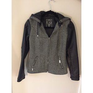 Guess Leather Hooded Jacket