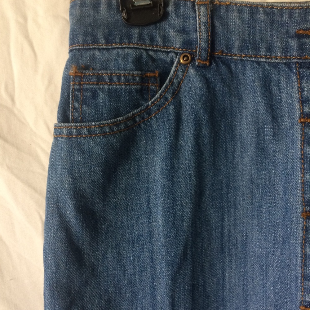 FOREVER21 blue front button down denim jean skirt - Picture 3 of 4