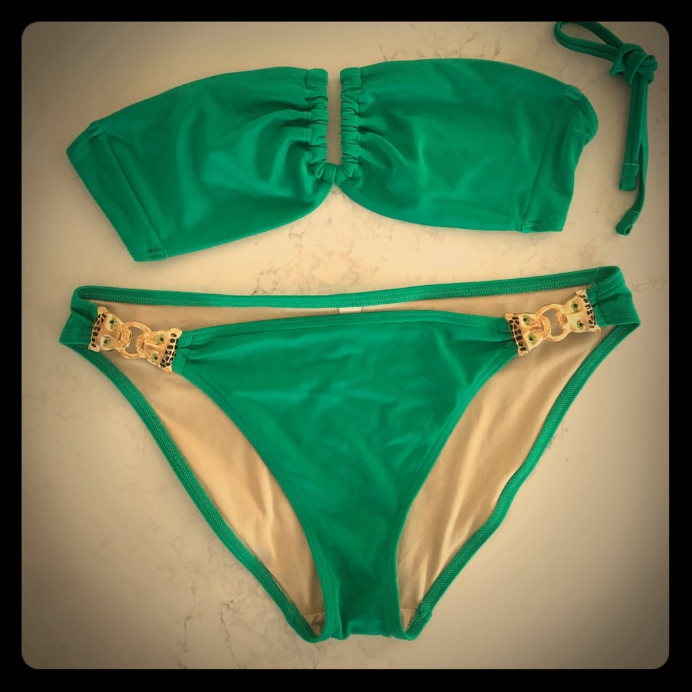 Emerald Green Cleopatra Bikini Top and Bottom