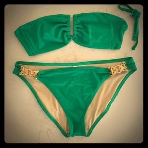Emerald Green Cleopatra Bikini Top and Bottom