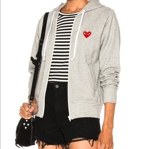 NWOT PLAY COMME des GARÇONS grey zip up hoodie