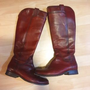 Frye Melissa tall riding boots, burnt red