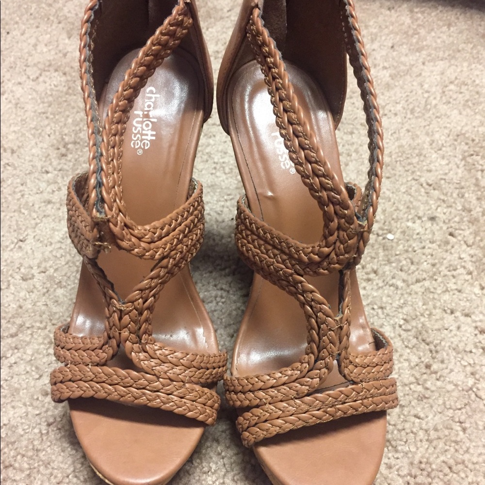 Brown leather wedges!