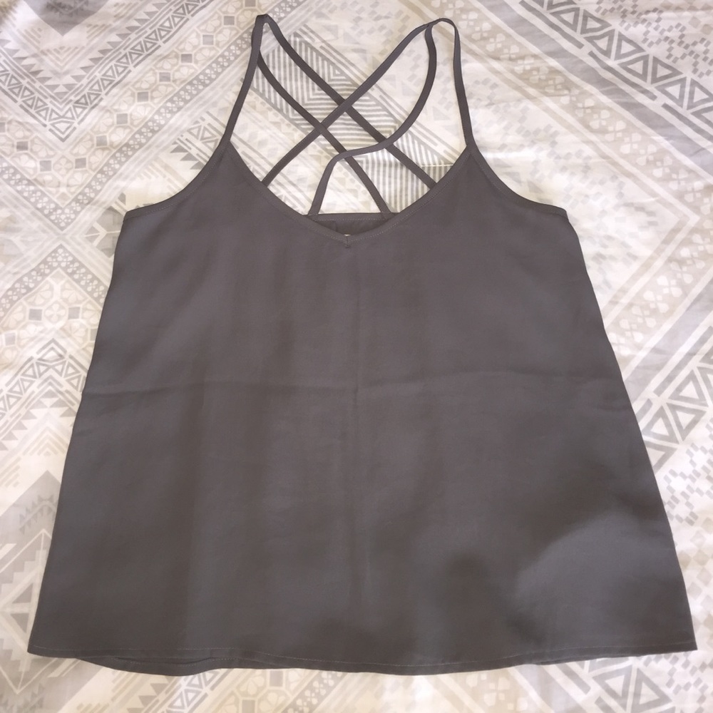 Hollister gray criss-cross back camisole