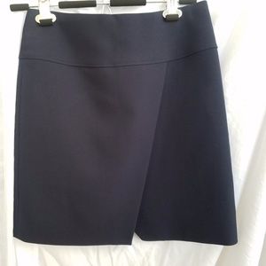 NWOT JCrew navy crossover wrap mini skirt, sz 0