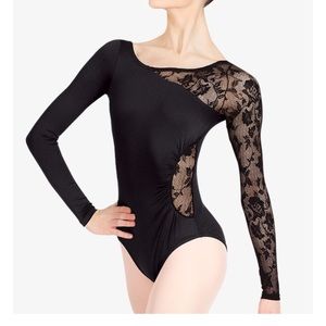 Natalie Dancewear long sleeve/lace leotard