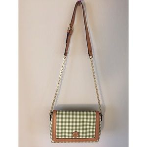 Tory Burch Gingham PVC crossbody bag (green)