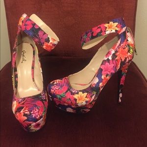Pink & Purple floral heels