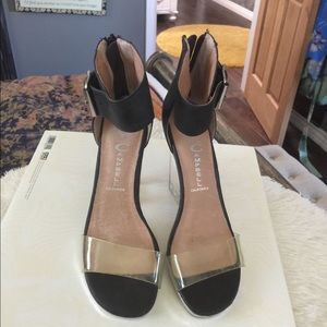 Jeffrey Campbell clear heel ankle strap