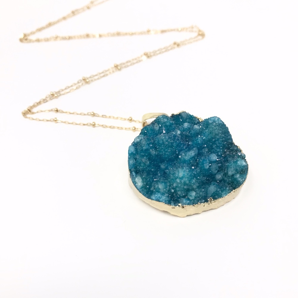 Blue Druzy Necklace