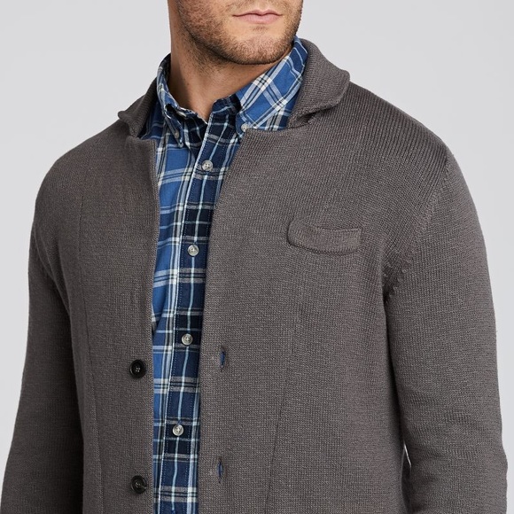 MEN'S TIMBERLAND SWEATER SLIM FIT SLUB CARDIGAN - Picture 2 of 5