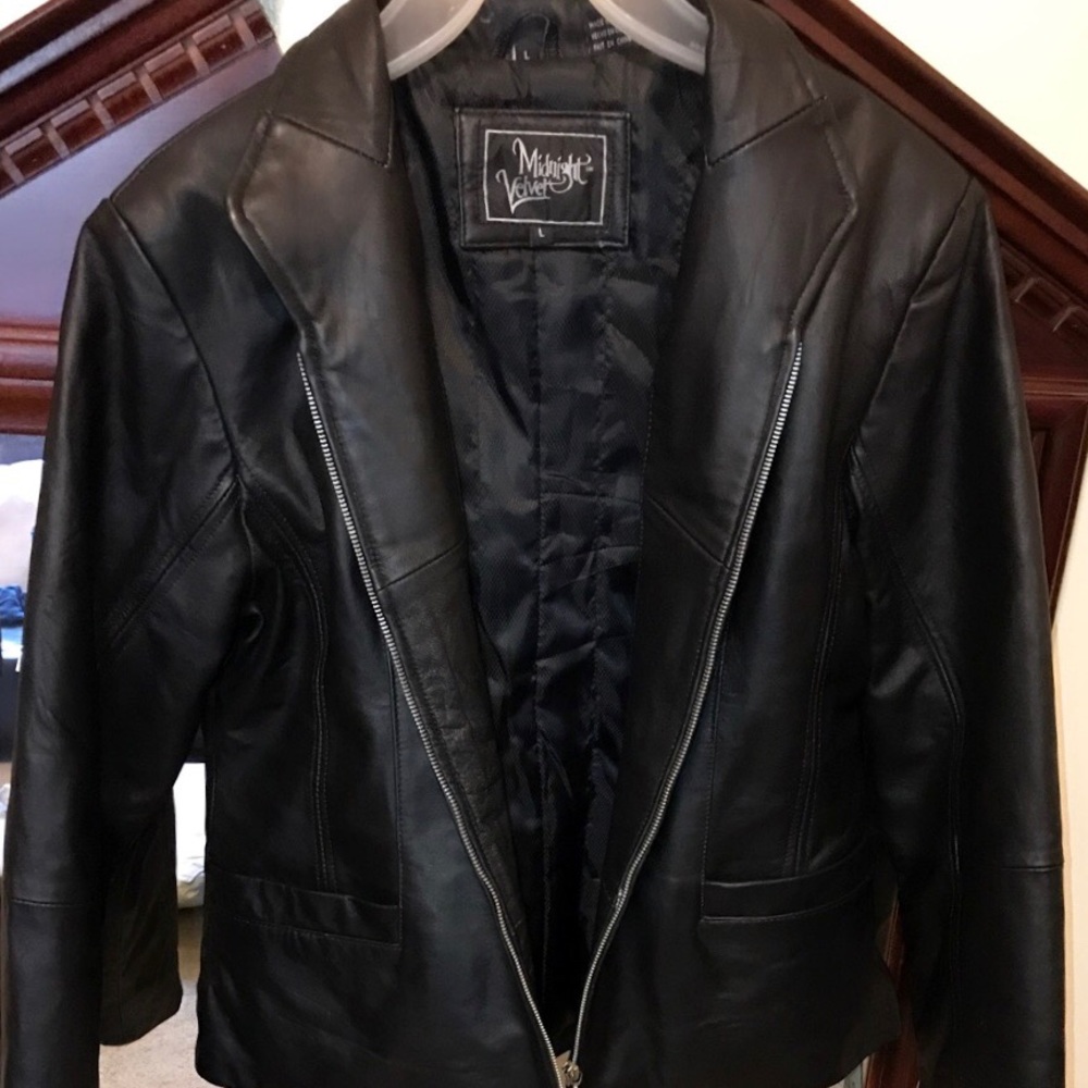 Midnight Velvet Leather Jacket