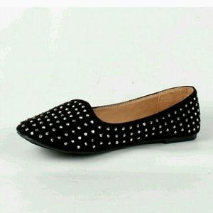 Black suede sequined loafers! Super cute!