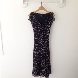 Express Black Floral Midi Dress size 3/4 Express Black Floral Midi Dress size 3/4